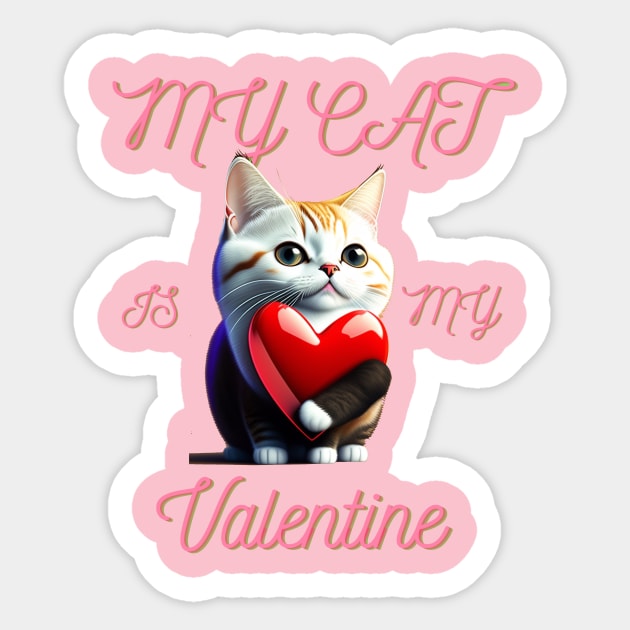 My Cat Is My Valentine Sticker by we4you